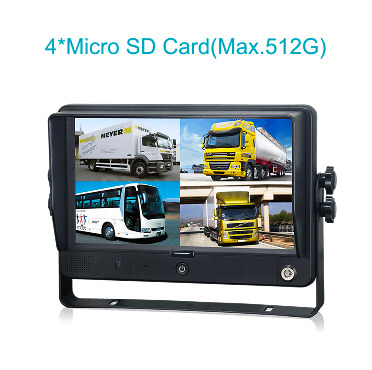 9寸高清触摸屏四分割车载录像显示器